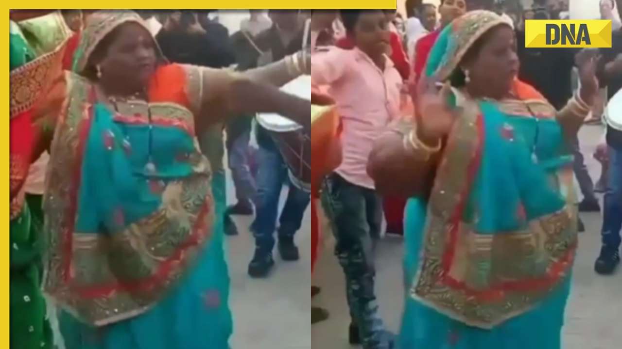 'Co<em></em>nfidence ho toh aisa' : Viral video of woman in saree grooving to dhol beats wins hearts